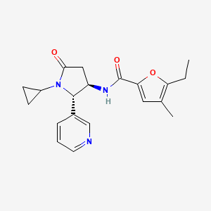 molecular formula C20H23N3O3 B6849147 N-[(2S,3R)-1-cyclopropyl-5-oxo-2-pyridin-3-ylpyrrolidin-3-yl]-5-ethyl-4-methylfuran-2-carboxamide 