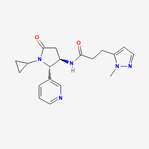 molecular formula C19H23N5O2 B6849172 N-[(2S,3R)-1-cyclopropyl-5-oxo-2-pyridin-3-ylpyrrolidin-3-yl]-3-(2-methylpyrazol-3-yl)propanamide 