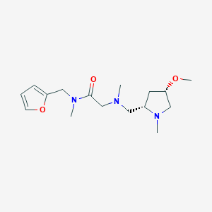 molecular formula C16H27N3O3 B6849191 N-(furan-2-ylmethyl)-2-[[(2S,4S)-4-methoxy-1-methylpyrrolidin-2-yl]methyl-methylamino]-N-methylacetamide 