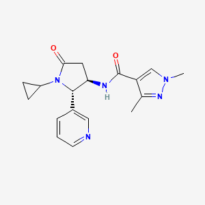 molecular formula C18H21N5O2 B6849202 N-[(2S,3R)-1-cyclopropyl-5-oxo-2-pyridin-3-ylpyrrolidin-3-yl]-1,3-dimethylpyrazole-4-carboxamide 