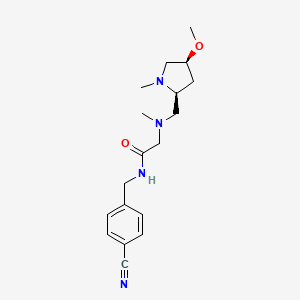 molecular formula C18H26N4O2 B6849238 N-[(4-cyanophenyl)methyl]-2-[[(2S,4S)-4-methoxy-1-methylpyrrolidin-2-yl]methyl-methylamino]acetamide 