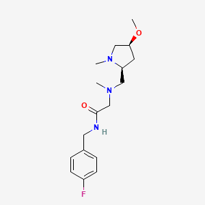 molecular formula C17H26FN3O2 B6849254 N-[(4-fluorophenyl)methyl]-2-[[(2S,4S)-4-methoxy-1-methylpyrrolidin-2-yl]methyl-methylamino]acetamide 