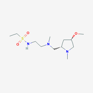 molecular formula C12H27N3O3S B6849256 N-[2-[[(2S,4S)-4-methoxy-1-methylpyrrolidin-2-yl]methyl-methylamino]ethyl]ethanesulfonamide 