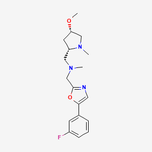 molecular formula C18H24FN3O2 B6849282 N-[[5-(3-fluorophenyl)-1,3-oxazol-2-yl]methyl]-1-[(2S,4S)-4-methoxy-1-methylpyrrolidin-2-yl]-N-methylmethanamine 