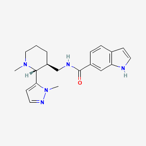 molecular formula C20H25N5O B6849523 N-[[(2R,3S)-1-methyl-2-(2-methylpyrazol-3-yl)piperidin-3-yl]methyl]-1H-indole-6-carboxamide 