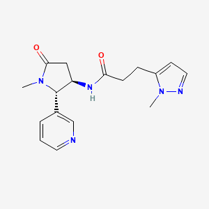 molecular formula C17H21N5O2 B6849655 N-[(2S,3R)-1-methyl-5-oxo-2-pyridin-3-ylpyrrolidin-3-yl]-3-(2-methylpyrazol-3-yl)propanamide 