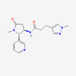 molecular formula C17H21N5O2 B6849680 N-[(2S,3R)-1-methyl-5-oxo-2-pyridin-3-ylpyrrolidin-3-yl]-3-(1-methylpyrazol-4-yl)propanamide 