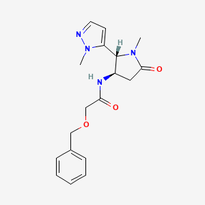 molecular formula C18H22N4O3 B6849684 N-[(2R,3R)-1-methyl-2-(2-methylpyrazol-3-yl)-5-oxopyrrolidin-3-yl]-2-phenylmethoxyacetamide 