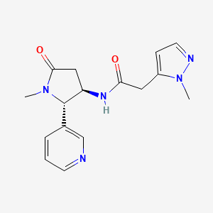 molecular formula C16H19N5O2 B6849751 N-[(2S,3R)-1-methyl-5-oxo-2-pyridin-3-ylpyrrolidin-3-yl]-2-(2-methylpyrazol-3-yl)acetamide 