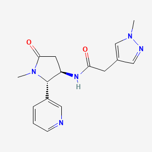 molecular formula C16H19N5O2 B6849809 N-[(2S,3R)-1-methyl-5-oxo-2-pyridin-3-ylpyrrolidin-3-yl]-2-(1-methylpyrazol-4-yl)acetamide 