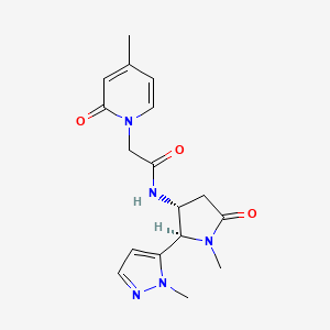 molecular formula C17H21N5O3 B6849832 N-[(2R,3R)-1-methyl-2-(2-methylpyrazol-3-yl)-5-oxopyrrolidin-3-yl]-2-(4-methyl-2-oxopyridin-1-yl)acetamide 
