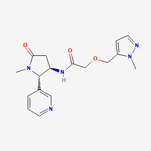 molecular formula C17H21N5O3 B6849836 N-[(2S,3R)-1-methyl-5-oxo-2-pyridin-3-ylpyrrolidin-3-yl]-2-[(2-methylpyrazol-3-yl)methoxy]acetamide 
