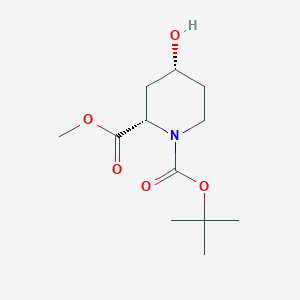 molecular formula C12H21NO5 B068499 1-tert-butyl 2-methyl (2S,4R)-4-hydroxypiperidine-1,2-dicarboxylate CAS No. 181269-87-4
