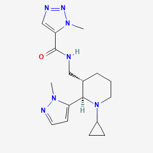 molecular formula C17H25N7O B6850701 N-[[(2R,3S)-1-cyclopropyl-2-(2-methylpyrazol-3-yl)piperidin-3-yl]methyl]-3-methyltriazole-4-carboxamide 