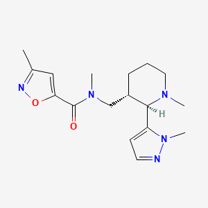 molecular formula C17H25N5O2 B6850719 N,3-dimethyl-N-[[(2R,3S)-1-methyl-2-(2-methylpyrazol-3-yl)piperidin-3-yl]methyl]-1,2-oxazole-5-carboxamide 