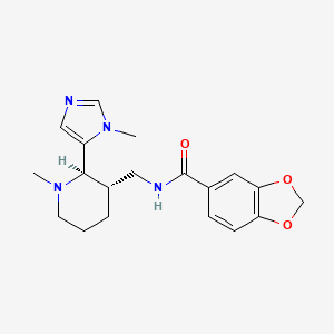 molecular formula C19H24N4O3 B6851025 N-[[(2R,3S)-1-methyl-2-(3-methylimidazol-4-yl)piperidin-3-yl]methyl]-1,3-benzodioxole-5-carboxamide 