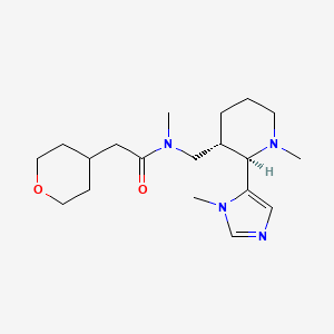 molecular formula C19H32N4O2 B6851035 N-methyl-N-[[(2R,3S)-1-methyl-2-(3-methylimidazol-4-yl)piperidin-3-yl]methyl]-2-(oxan-4-yl)acetamide 