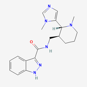 molecular formula C19H24N6O B6851045 N-[[(2R,3S)-1-methyl-2-(3-methylimidazol-4-yl)piperidin-3-yl]methyl]-1H-indazole-3-carboxamide 