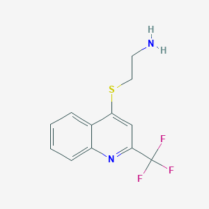 molecular formula C12H11F3N2S B068515 2-{[2-(Trifluoromethyl)-4-quinolyl]thio}ethylamine CAS No. 175203-50-6