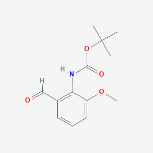 molecular formula C13H17NO4 B068522 (2-Formyl-6-methoxy-phenyl)-carbamic acid tert-butyl ester CAS No. 180690-93-1