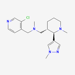molecular formula C18H26ClN5 B6853217 N-[(3-chloropyridin-4-yl)methyl]-N-methyl-1-[(2R,3S)-1-methyl-2-(1-methylpyrazol-4-yl)piperidin-3-yl]methanamine 
