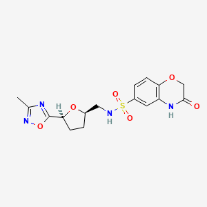molecular formula C16H18N4O6S B6853320 N-[[(2R,5S)-5-(3-methyl-1,2,4-oxadiazol-5-yl)oxolan-2-yl]methyl]-3-oxo-4H-1,4-benzoxazine-6-sulfonamide 