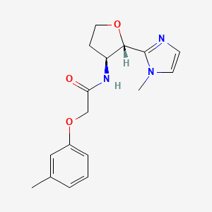 molecular formula C17H21N3O3 B6853535 N-[(2S,3S)-2-(1-methylimidazol-2-yl)oxolan-3-yl]-2-(3-methylphenoxy)acetamide 