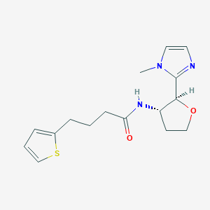 molecular formula C16H21N3O2S B6853602 N-[(2S,3S)-2-(1-methylimidazol-2-yl)oxolan-3-yl]-4-thiophen-2-ylbutanamide 
