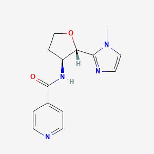molecular formula C14H16N4O2 B6853612 N-[(2S,3S)-2-(1-methylimidazol-2-yl)oxolan-3-yl]pyridine-4-carboxamide 
