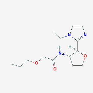 molecular formula C14H23N3O3 B6853677 N-[(2S,3S)-2-(1-ethylimidazol-2-yl)oxolan-3-yl]-2-propoxyacetamide 