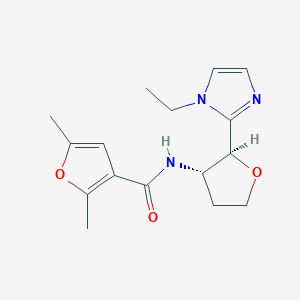 molecular formula C16H21N3O3 B6853735 N-[(2S,3S)-2-(1-ethylimidazol-2-yl)oxolan-3-yl]-2,5-dimethylfuran-3-carboxamide 