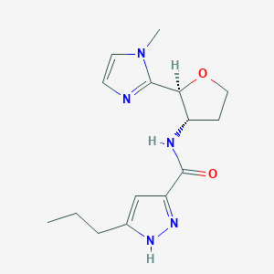 molecular formula C15H21N5O2 B6853789 N-[(2S,3S)-2-(1-methylimidazol-2-yl)oxolan-3-yl]-5-propyl-1H-pyrazole-3-carboxamide 