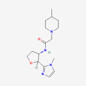 molecular formula C16H26N4O2 B6853802 N-[(2S,3S)-2-(1-methylimidazol-2-yl)oxolan-3-yl]-2-(4-methylpiperidin-1-yl)acetamide 
