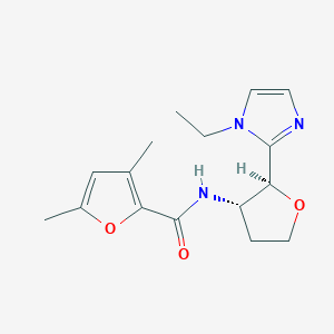 molecular formula C16H21N3O3 B6853872 N-[(2S,3S)-2-(1-ethylimidazol-2-yl)oxolan-3-yl]-3,5-dimethylfuran-2-carboxamide 