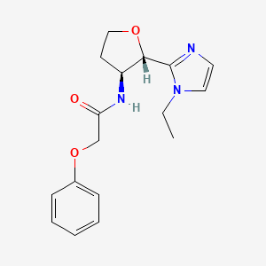 molecular formula C17H21N3O3 B6853875 N-[(2S,3S)-2-(1-ethylimidazol-2-yl)oxolan-3-yl]-2-phenoxyacetamide 