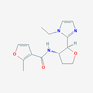 molecular formula C15H19N3O3 B6853964 N-[(2S,3S)-2-(1-ethylimidazol-2-yl)oxolan-3-yl]-2-methylfuran-3-carboxamide 