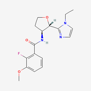 molecular formula C17H20FN3O3 B6854072 N-[(2S,3S)-2-(1-ethylimidazol-2-yl)oxolan-3-yl]-2-fluoro-3-methoxybenzamide 