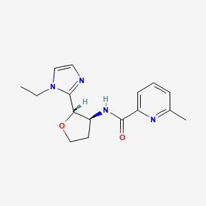 molecular formula C16H20N4O2 B6854081 N-[(2S,3S)-2-(1-ethylimidazol-2-yl)oxolan-3-yl]-6-methylpyridine-2-carboxamide 
