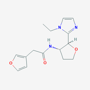 molecular formula C15H19N3O3 B6854185 N-[(2S,3S)-2-(1-ethylimidazol-2-yl)oxolan-3-yl]-2-(furan-3-yl)acetamide 