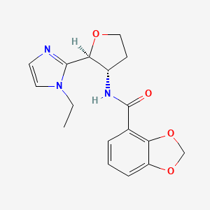 molecular formula C17H19N3O4 B6854192 N-[(2S,3S)-2-(1-ethylimidazol-2-yl)oxolan-3-yl]-1,3-benzodioxole-4-carboxamide 