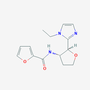 molecular formula C14H17N3O3 B6854250 N-[(2S,3S)-2-(1-ethylimidazol-2-yl)oxolan-3-yl]furan-2-carboxamide 