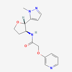 molecular formula C15H18N4O3 B6854461 N-[(2S,3S)-2-(2-methylpyrazol-3-yl)oxolan-3-yl]-2-pyridin-3-yloxyacetamide 