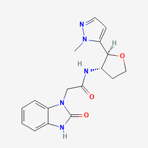 molecular formula C17H19N5O3 B6854482 N-[(2S,3S)-2-(2-methylpyrazol-3-yl)oxolan-3-yl]-2-(2-oxo-3H-benzimidazol-1-yl)acetamide 