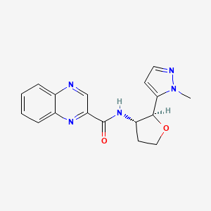 molecular formula C17H17N5O2 B6854487 N-[(2S,3S)-2-(2-methylpyrazol-3-yl)oxolan-3-yl]quinoxaline-2-carboxamide 