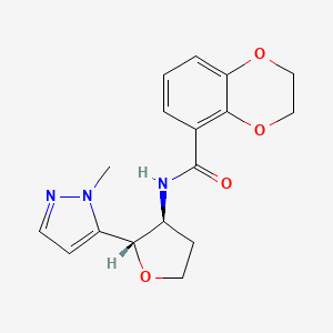 molecular formula C17H19N3O4 B6854511 N-[(2S,3S)-2-(2-methylpyrazol-3-yl)oxolan-3-yl]-2,3-dihydro-1,4-benzodioxine-5-carboxamide 