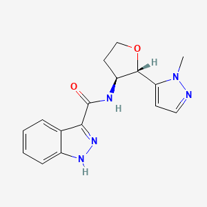 molecular formula C16H17N5O2 B6854772 N-[(2S,3S)-2-(2-methylpyrazol-3-yl)oxolan-3-yl]-1H-indazole-3-carboxamide 