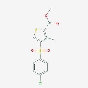 molecular formula C13H11ClO4S2 B068548 Methyl 4-[(4-chlorophenyl)sulfonyl]-3-methylthiophene-2-carboxylate CAS No. 175137-60-7