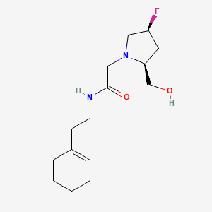 molecular formula C15H25FN2O2 B6855026 N-[2-(cyclohexen-1-yl)ethyl]-2-[(2S,4S)-4-fluoro-2-(hydroxymethyl)pyrrolidin-1-yl]acetamide 