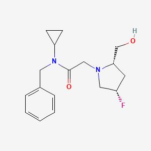 molecular formula C17H23FN2O2 B6855182 N-benzyl-N-cyclopropyl-2-[(2S,4S)-4-fluoro-2-(hydroxymethyl)pyrrolidin-1-yl]acetamide 