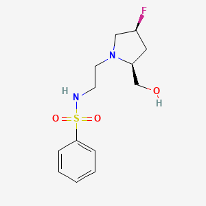 molecular formula C13H19FN2O3S B6855221 N-[2-[(2S,4S)-4-fluoro-2-(hydroxymethyl)pyrrolidin-1-yl]ethyl]benzenesulfonamide 